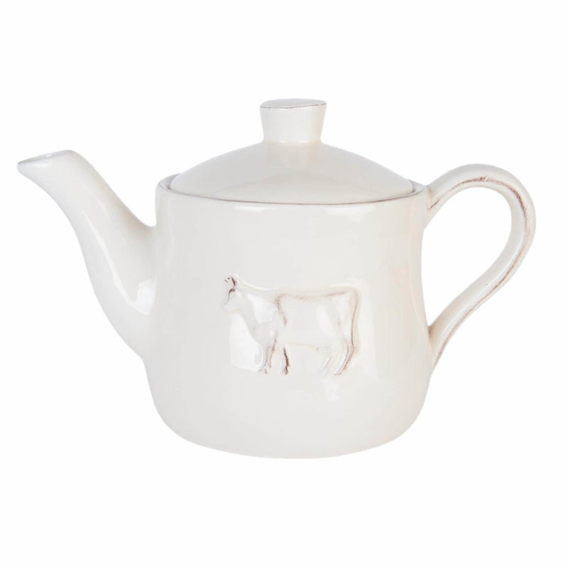 Theepot - met koe- ecru - Clayre en Eef - O-lijf de Culinaire Cadeau en Lifestyle webshop 