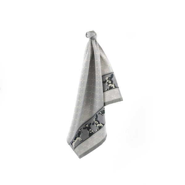 Theedoek koe, grijs, biologisch katoen, bunzlau castle - O-lijf de Culinaire Cadeau en Lifestyle webshop 